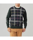 【23区 ゴルフ/23区GOLF / MEN】の【MEN】チェックジャガード クルーネック ニット ダークグリーン系3|ID: prp329100004696946 ipo3291000000034295016
