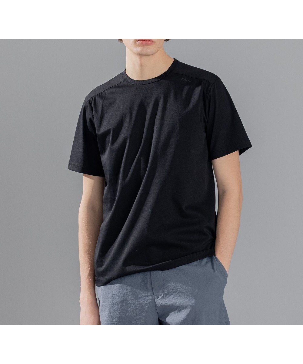 【ジョゼフ オム/JOSEPH HOMME / MEN】の【WEB 一部店舗限定】 WEB限定カラーあり コットンソフィア クルーネックTシャツ インテリア・キッズ・メンズ・レディースファッション・服の通販 founy(ファニー) 　ファッション　Fashion　メンズファッション　Fashion for Men　トップス・カットソー　Cut & Sew Tops　メンズシャツ　Shirts　おすすめ　Recommended / Our Picks　カットソー　Cut and Sewn Top　ショルダー　Shoulder, Shoulder Strap　シルケット　Silket, Silky Cotton　シンプル　Simple, Minimal　プリント　Print, Printed Pattern　ベーシック　Basic, Essential　レギュラー　Regular, Standard Fit　半袖　Short Sleeve, Half Sleeve　夏　Summer　定番　Standard, Basic Item　春　Spring　S/S・春夏　SS, Spring/Summer, Warm Season　【WEB限定カラー】ブラック系|ID: prp329100004696952 ipo3291000000033918530