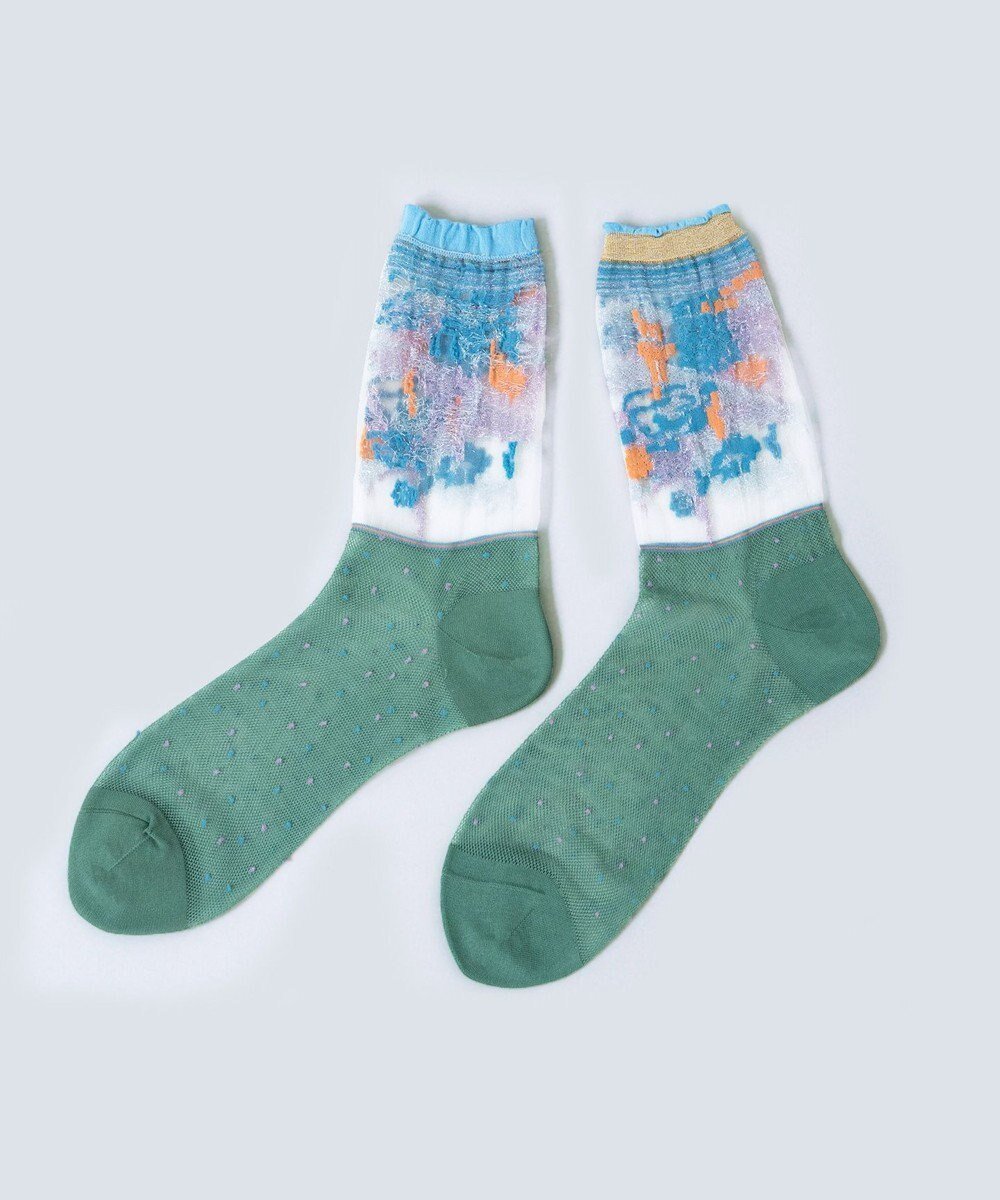 【コキュウ/COQ / MEN】の【日本製/リバーシブル/シアー/26-28cm】water garden ソックス インテリア・キッズ・メンズ・レディースファッション・服の通販 founy(ファニー) 　ファッション　Fashion　メンズファッション　Fashion for Men　シューズ・靴　Shoes　コレクション　Collection, Seasonal Line　シアー　Sheer, See-Through　ソックス　Socks, Hosiery　タンブラー　Tumbler, Travel Mug　ドット　Polka Dot, Dot Pattern　バランス　Balance, Style Balance　メッシュ　Mesh, Net Fabric　リバーシブル　Reversible, Two-Sided　おすすめ　Recommended / Our Picks　日本製　Made In Japan　犬　Dog　グリーン|ID: prp329100004696984 ipo3291000000033918679
