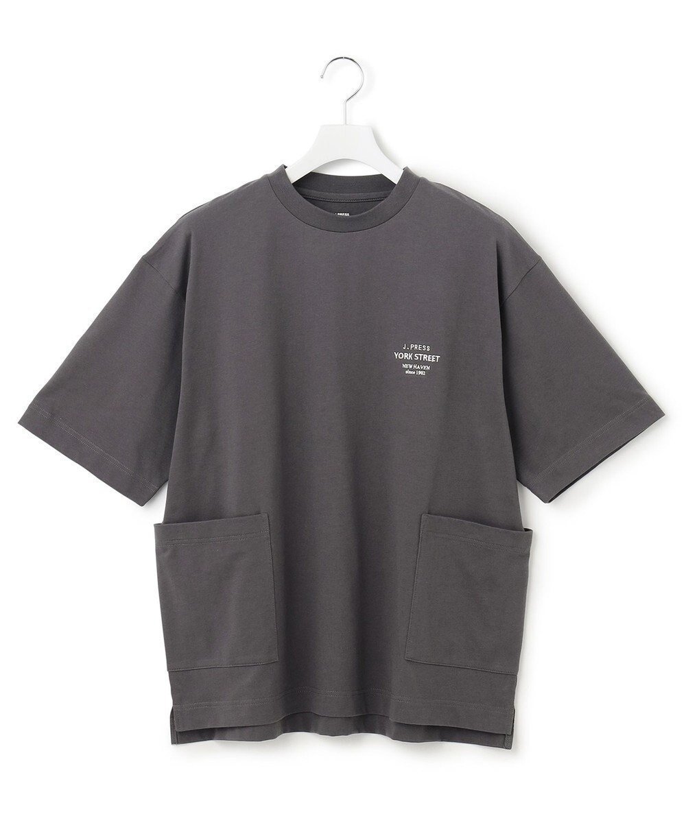 【ジェイプレスヨークストリート/J.PRESS YORK STREET】の【UNISEX】ワンポイント腰ポケットTシャツ インテリア・キッズ・メンズ・レディースファッション・服の通販 founy(ファニー) ファッション Fashion レディースファッション Fashion for Women トップス・カットソー Cut & Sew Tops シャツ・ブラウス・オフィスカジュアル Elegant Blouses & Button-Ups ロングTシャツ・Tシャツ Longline T-Shirts & Tees カットソー・ベーシックTシャツ Cut-and-Sewn Tops / Stretch Tees & Basics ユニセックス Unisex, Genderless カットソー Cut and Sewn Top ポケット Pocket, Pocket Detail ワンポイント One Point, Statement Accent 夏 Summer 春 Spring S/S・春夏 SS, Spring/Summer, Warm Season グレー系|ID: prp329100004696985 ipo3291000000034203303