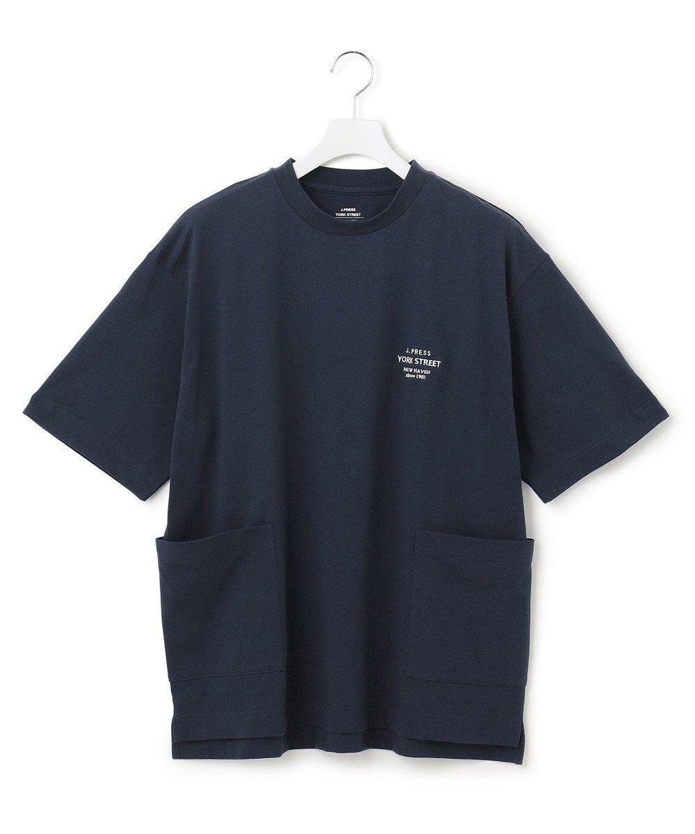 【ジェイプレスヨークストリート/J.PRESS YORK STREET】の【UNISEX】ワンポイント腰ポケットTシャツ インテリア・キッズ・メンズ・レディースファッション・服の通販 founy(ファニー) ファッション Fashion レディースファッション Fashion for Women トップス・カットソー Cut & Sew Tops シャツ・ブラウス・オフィスカジュアル Elegant Blouses & Button-Ups ロングTシャツ・Tシャツ Longline T-Shirts & Tees カットソー・ベーシックTシャツ Cut-and-Sewn Tops / Stretch Tees & Basics ユニセックス Unisex, Genderless カットソー Cut and Sewn Top ポケット Pocket, Pocket Detail ワンポイント One Point, Statement Accent 夏 Summer 春 Spring S/S・春夏 SS, Spring/Summer, Warm Season ネイビー系|ID: prp329100004696985 ipo3291000000034203305
