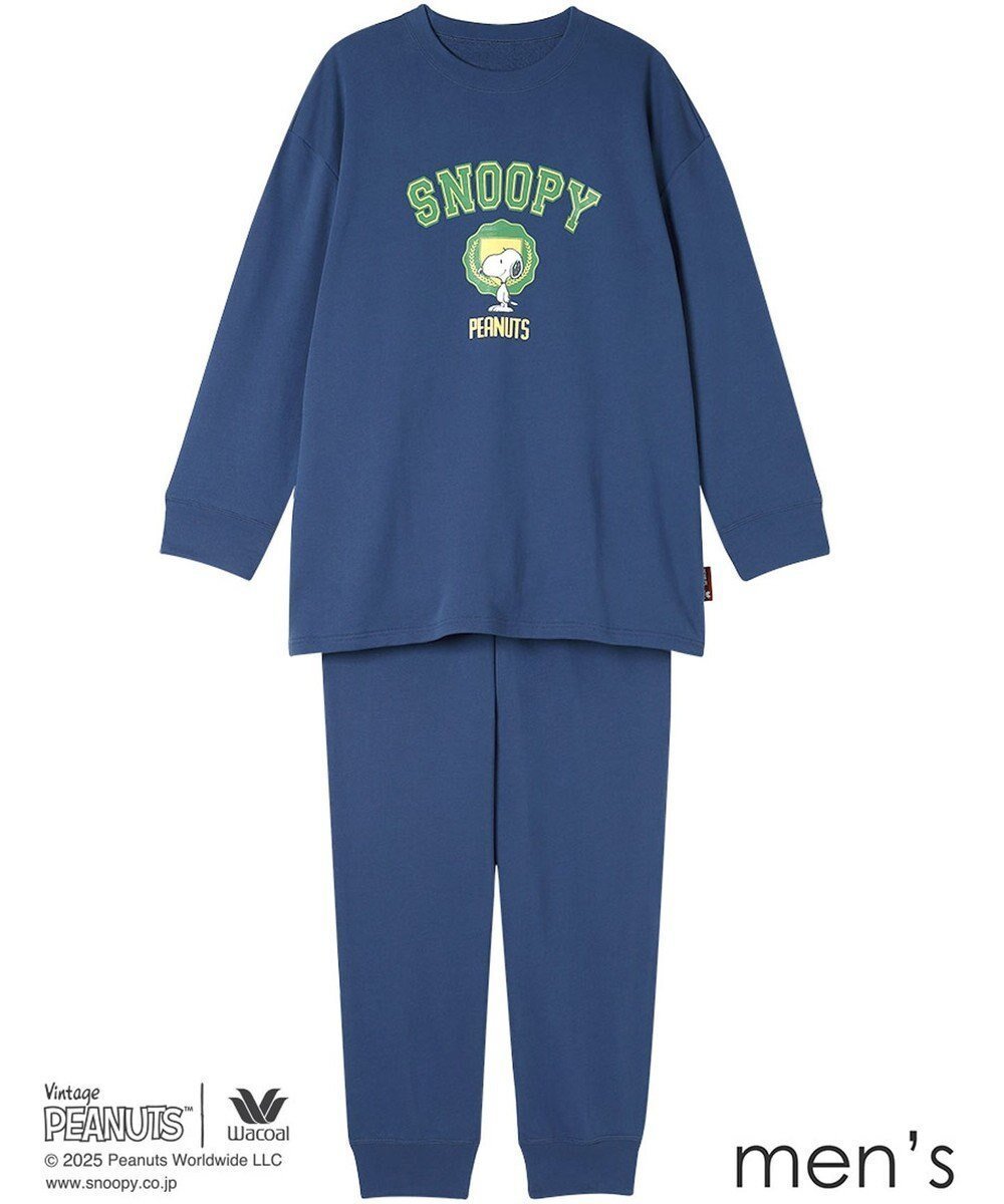 【ワコール/Wacoal / MEN】のワコール_リラックス&スリープ パジャマ 綿100%(本体) ガーゼ裏毛素材 長袖 長ズボン PEANUTS スヌーピー メンズ FGX560 /ワコール 人気、トレンドファッション・服の通販 founy(ファニー) 　ファッション　Fashion　メンズファッション　Fashion for Men　新作・新入荷　New Arrivals / New In　おすすめ　Recommended / Our Picks　アメリカン　American Style　ハンド　Hand, Handmade　パジャマ　Pajamas, Sleepwear　プリント　Print, Printed Pattern　ボトム　Bottoms, Lower Wear　メンズ　Men's, Menswear　リラックス　Relax, Relaxed Fit　長袖　Long Sleeve, Full Sleeve　 other-1|ID: prp329100004696990 ipo3291000000033918720