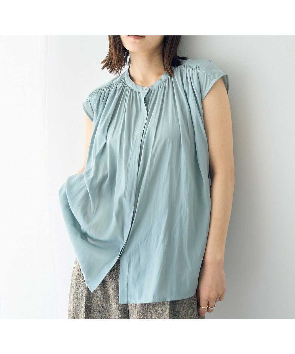 【イェッカ ヴェッカ/YECCA VECCA】のフレンチスリーブギャザーブラウス インテリア・キッズ・メンズ・レディースファッション・服の通販 founy(ファニー) ファッション Fashion レディースファッション Fashion for Women トップス・カットソー Cut & Sew Tops シャツ・ブラウス・オフィスカジュアル Elegant Blouses & Button-Ups おすすめ Recommended / Our Picks ギャザー Gathered, Ruffled シンプル Simple, Minimal スリーブ Sleeve, Long Sleeve / Short Sleeve フェミニン Feminine, Girly フレンチ French, French Style ポケット Pocket, Pocket Detail ロング Long, Long-Length 夏 Summer 春 Spring S/S・春夏 SS, Spring/Summer, Warm Season Mint|ID: prp329100004697009 ipo3291000000033918817