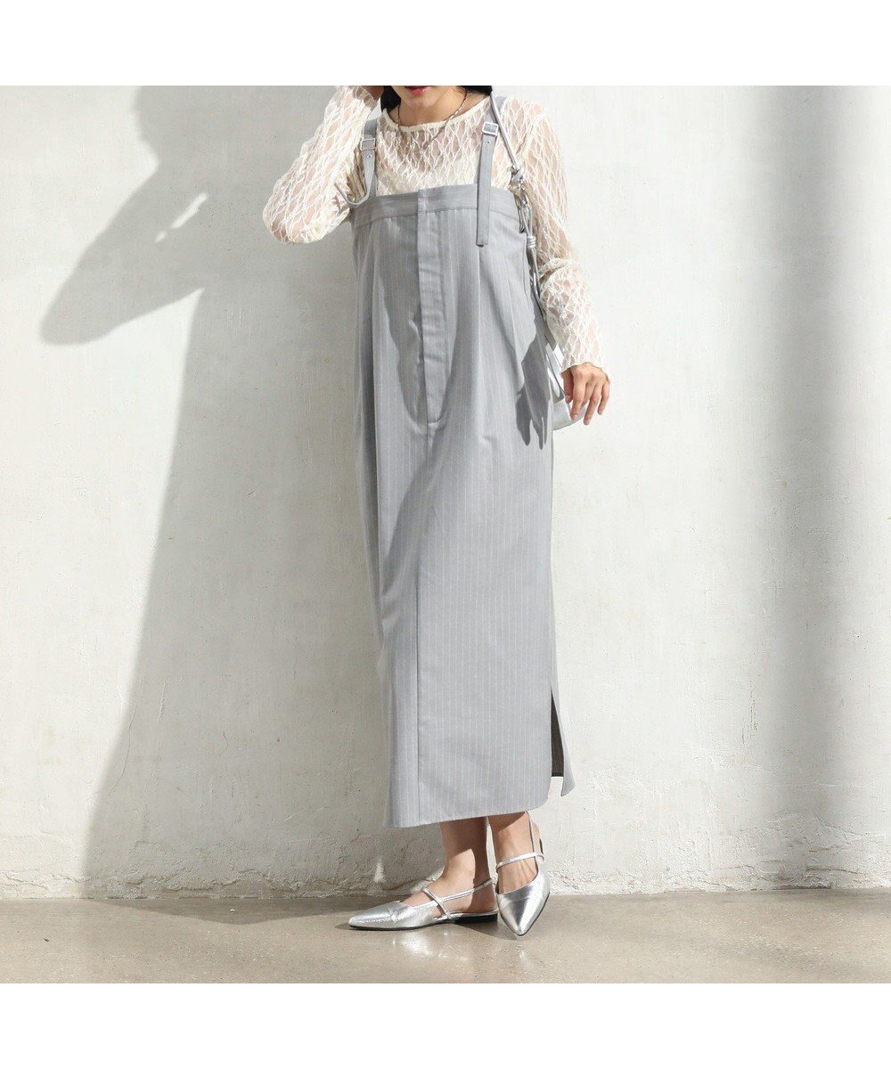 【グリーンパークス/Green Parks】のピンストライプベアトップジャンスカ 人気、トレンドファッション・服の通販 founy(ファニー) ファッション Fashion レディースファッション Fashion for Women スカート Skirts ショルダー Shoulder, Shoulder Strap ストライプ Stripe, Striped Pattern スリット Slit, Slit Detail フィット Fit, Slim Fit ポケット Pocket, Pocket Detail 夏 Summer 春 Spring S/S・春夏 SS, Spring/Summer, Warm Season other-1|ID: prp329100004697013 ipo3291000000034282069