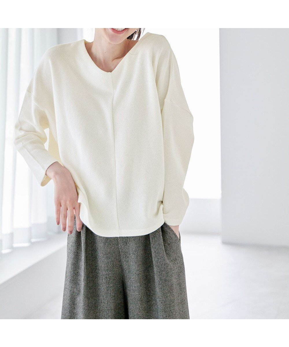 【エニー/ANY】の【洗濯機可能】Vネックニットソー インテリア・キッズ・メンズ・レディースファッション・服の通販 founy(ファニー) 　ファッション　Fashion　レディースファッション　Fashion for Women　トップス・カットソー　Cut & Sew Tops　ニット　Knit Tops & Sweaters　シャツ・ブラウス・オフィスカジュアル　Elegant Blouses & Button-Ups　ロングTシャツ・Tシャツ　Longline T-Shirts & Tees　カットソー・ベーシックTシャツ　Cut-and-Sewn Tops / Stretch Tees & Basics　Vネックトップス　V-Neck Tops / V-Cut Neckline Shirts　おすすめ　Recommended / Our Picks　カットソー　Cut and Sewn Top　ニットソー　Knit-Sewn, Cut & Sew Knit　畦　Ribbed Knit　A/W・秋冬　Autumn/Winter　オフ|ID: prp329100004697039 ipo3291000000034674720