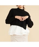 【フェルゥ/Feroux】の【洗える】ラッフルレイヤード ニット ブラック系|ID: prp329100004697048 ipo3291000000034757921