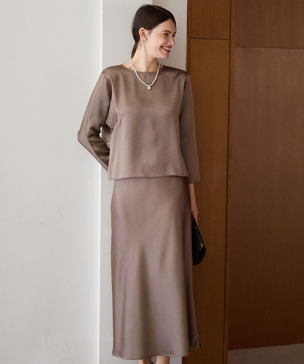 【23区/NIJYUSANKU】の【APPLAUDIR】ヴィンテージサテン セットアップ 人気、トレンドファッション・服の通販 founy(ファニー) 　ファッション　Fashion　レディースファッション　Fashion for Women　ワンピース　Dresses　エレガント 上品　Elegant　ヴィンテージ　Vintage Style　サテン　Satin, Glossy Fabric　シンプル　Simple, Minimal　セットアップ　Set-Up, Coordinated Outfit　タンブラー　Tumbler, Travel Mug　ドレス　Dress, One-Piece　長袖　Long Sleeve, Full Sleeve　バイアス　Bias, Diagonal Cut　パーティ　Party, Party Style　フラット　Flat, Flat Shoes　A/W・秋冬　Autumn/Winter　S/S・春夏　SS, Spring/Summer, Warm Season　新作・新入荷　New Arrivals / New In　夏　Summer　セレモニー　Ceremony　結婚式　Wedding　2025年　2025　2025春夏・S/S　Spring/Summer 2025 SS25　 other-1|ID: prp329100004697058 ipo3291000000033919150