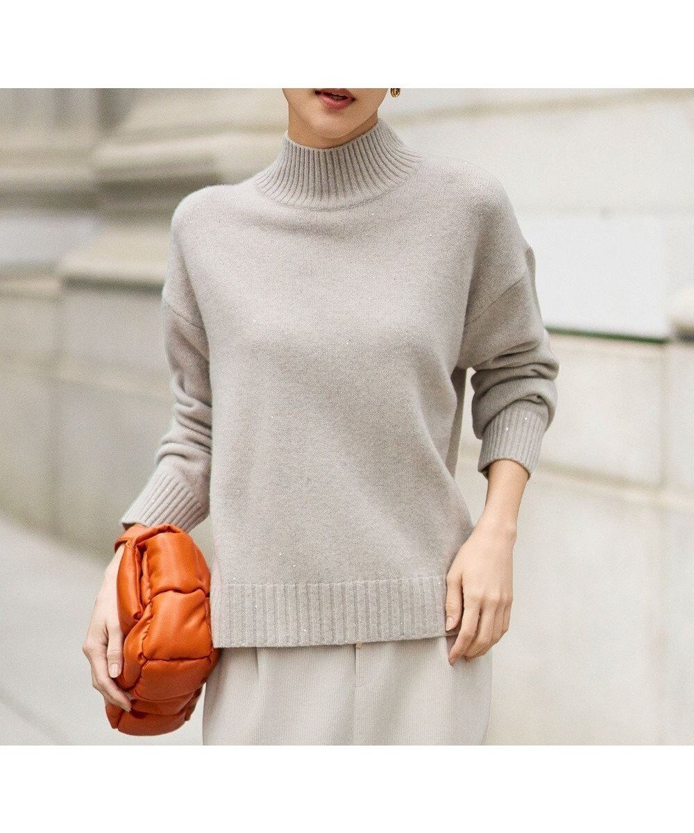 【自由区/JIYU-KU】のウールカシミヤブレンドスパンコールハイネック ニット 人気、トレンドファッション・服の通販 founy(ファニー) ファッション Fashion レディースファッション Fashion for Women トップス・カットソー Cut & Sew Tops ニット Knit Tops & Sweaters スパンコール Sequins, Sequin Embellishment スリット Slit, Slit Detail セーター Sweater, Knitwear ハイネック High Neck, Mock Neck バランス Balance, Style Balance エレガント 上品 Elegant 定番 Standard, Basic Item A/W・秋冬 Autumn/Winter 軽量 Lightweight, Ultra Light other-1|ID: prp329100004697059 ipo3291000000034475380