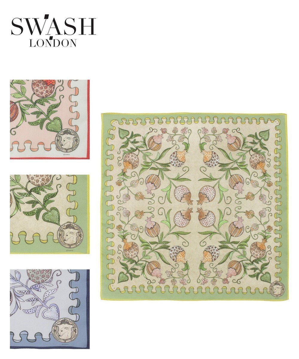 【ムーンバット/MOONBAT】のSWASH LONDON(スウォッシュロンドン) コットンハンカチーフ BERRY 52×52 日本製 インテリア・キッズ・メンズ・レディースファッション・服の通販 founy(ファニー) ファッション Fashion レディースファッション Fashion for Women クラシカル Classical, Vintage-Inspired スカーフ Scarf, Neckwear ハンカチ Handkerchief, Hanky バンダナ Bandana, Head Scarf プリント Print, Printed Pattern モダン Modern, Contemporary モチーフ Motif, Design Theme ロンドン London Style, British Inspired 日本製 Made In Japan ライトグリーン|ID: prp329100004697095 ipo3291000000033919266