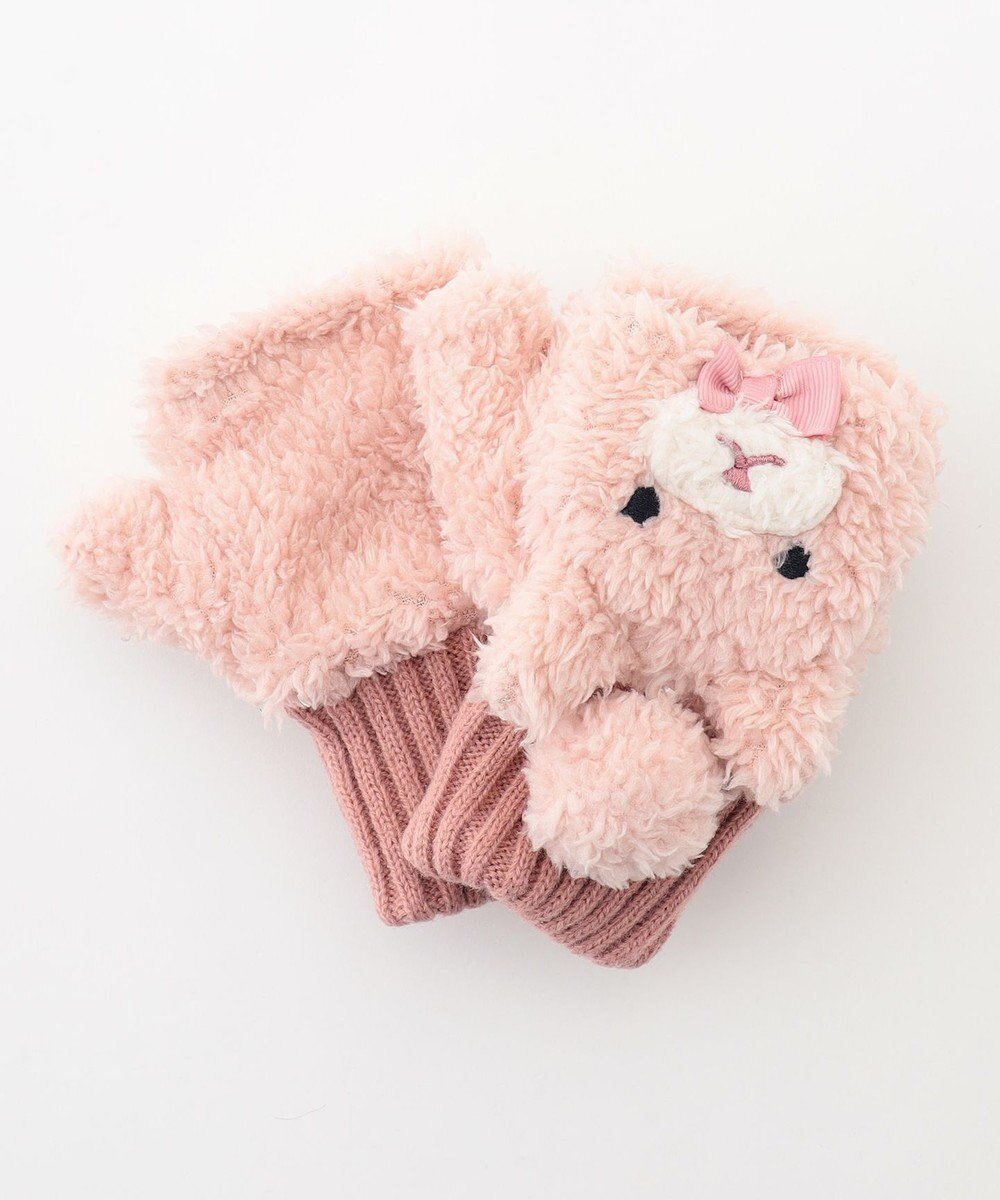 【エニィ/ANY / KIDS】のアニマル2WAY手袋 人気、トレンドファッション・服の通販 founy(ファニー) 　ファッション　Fashion　キッズファッション　Fashion for Kids　アニマル　Animal Print　ガーリー　Girly, Feminine Style　スマホ　Smartphone, Mobile Device　ネコ　Cat, Feline Motif　人気　Popular, Best Seller　ベロア　Velour, Soft Velvet　ポンポン　Pom-Pom, Fluffy Ball　モチーフ　Motif, Design Theme　リボン　Ribbon, Bow　A/W・秋冬　Autumn/Winter　再入荷　Restock / Back in Stock　 other-1|ID: prp329100004698393 ipo3291000000033927688