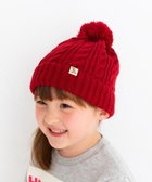 【ミキハウスホットビスケッツ/MIKI HOUSE HOT BISCUITS / KIDS】の【46-56cm】 ぼん天付きケーブル編みニット帽子 赤|ID: prp329100004698443 ipo3291000000033927807