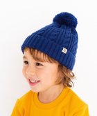 【ミキハウスホットビスケッツ/MIKI HOUSE HOT BISCUITS / KIDS】の【46-56cm】 ぼん天付きケーブル編みニット帽子 紺|ID: prp329100004698443 ipo3291000000033927808