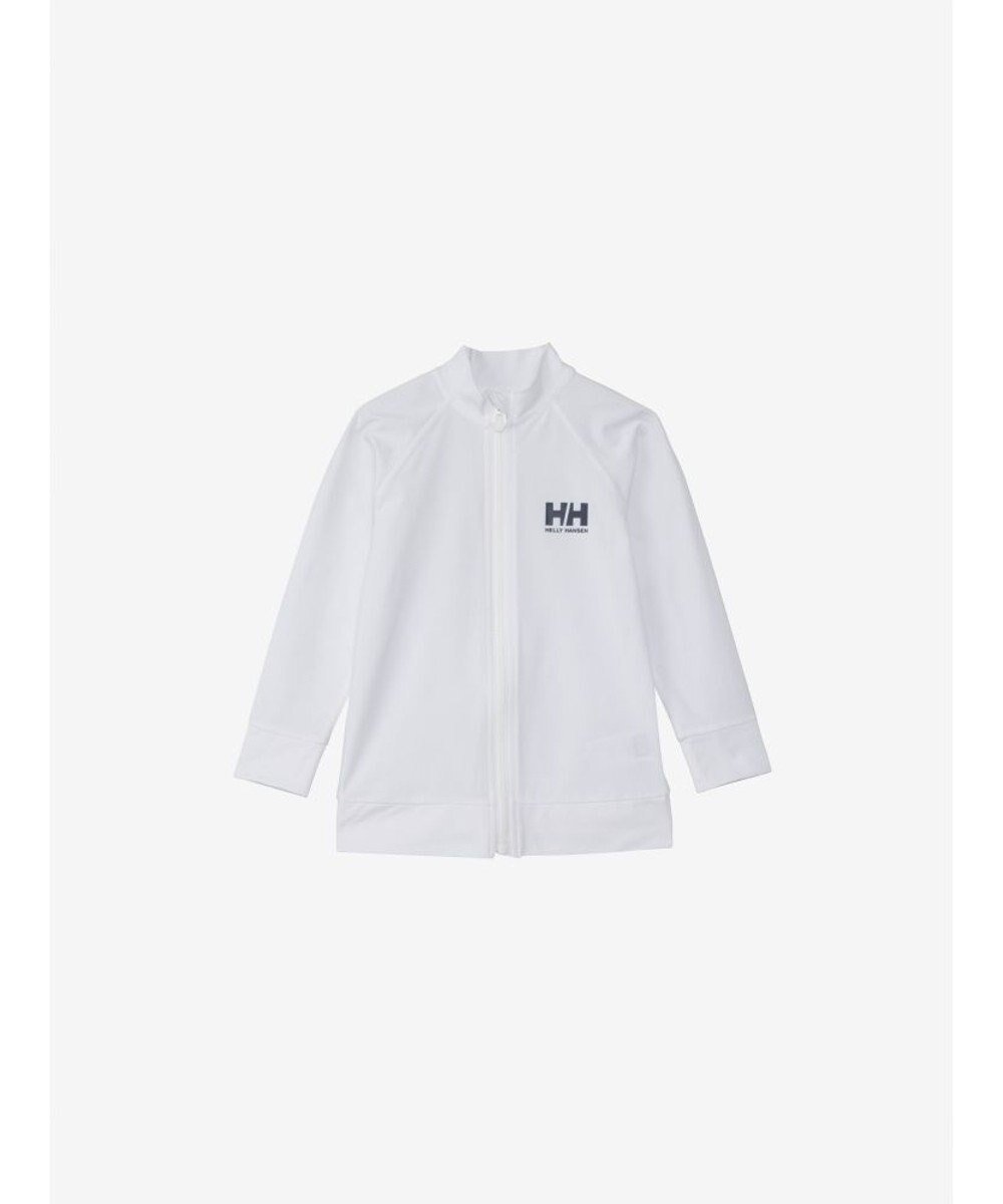 【ヘリーハンセン/HELLY HANSEN / KIDS】の【キッズ・UVカット・耐海水・耐塩素】ロングスリーブ HHフルジップラッシュガード インテリア・キッズ・メンズ・レディースファッション・服の通販 founy(ファニー) 　ファッション　Fashion　キッズファッション　Fashion for Kids　春　Spring　ジャケット　Jacket, Outerwear　スリーブ　Sleeve, Long Sleeve / Short Sleeve　なめらか　Smooth, Silky Texture　パターン　Pattern, Design Print　フィット　Fit, Slim Fit　フロント　Front, Front Design　水着　Swimsuit, Swimwear　ルーズ　Loose, Oversized　ロング　Long, Long-Length　S/S・春夏　SS, Spring/Summer, Warm Season　夏　Summer　クリアホワイト|ID: prp329100004698456 ipo3291000000033927850