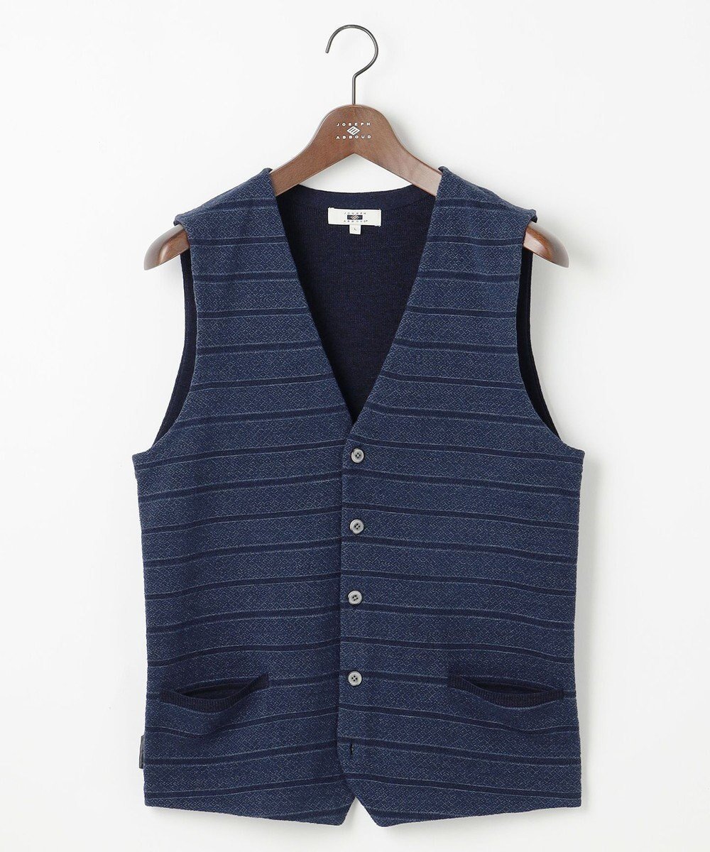 【ジョセフ アブード/JOSEPH ABBOUD / MEN】の【洗える/ソフトな肌触り/軽い】シェニールヤーンジャカードニット ベスト インテリア・キッズ・メンズ・レディースファッション・服の通販 founy(ファニー) 　ファッション　Fashion　メンズファッション　Fashion for Men　トップス・カットソー　Cut & Sew Tops　ニット・セーター / 定番トップス　Knit Tops & Sweaters　ベスト・ジレ　Vests & Gilets　おすすめ　Recommended / Our Picks　ジャカード／ジャガード　Jacquard, Woven Pattern　ストレッチ　Stretch, Stretchy Fabric　スマート　Smart, Elegant　ベスト　Vest, Waistcoat　エレガント 上品　Elegant　洗える　Machine Washable　畦　Ribbed Knit　A/W・秋冬　Autumn/Winter　ダルブルー系|ID: prp329100004698485 ipo3291000000034309774