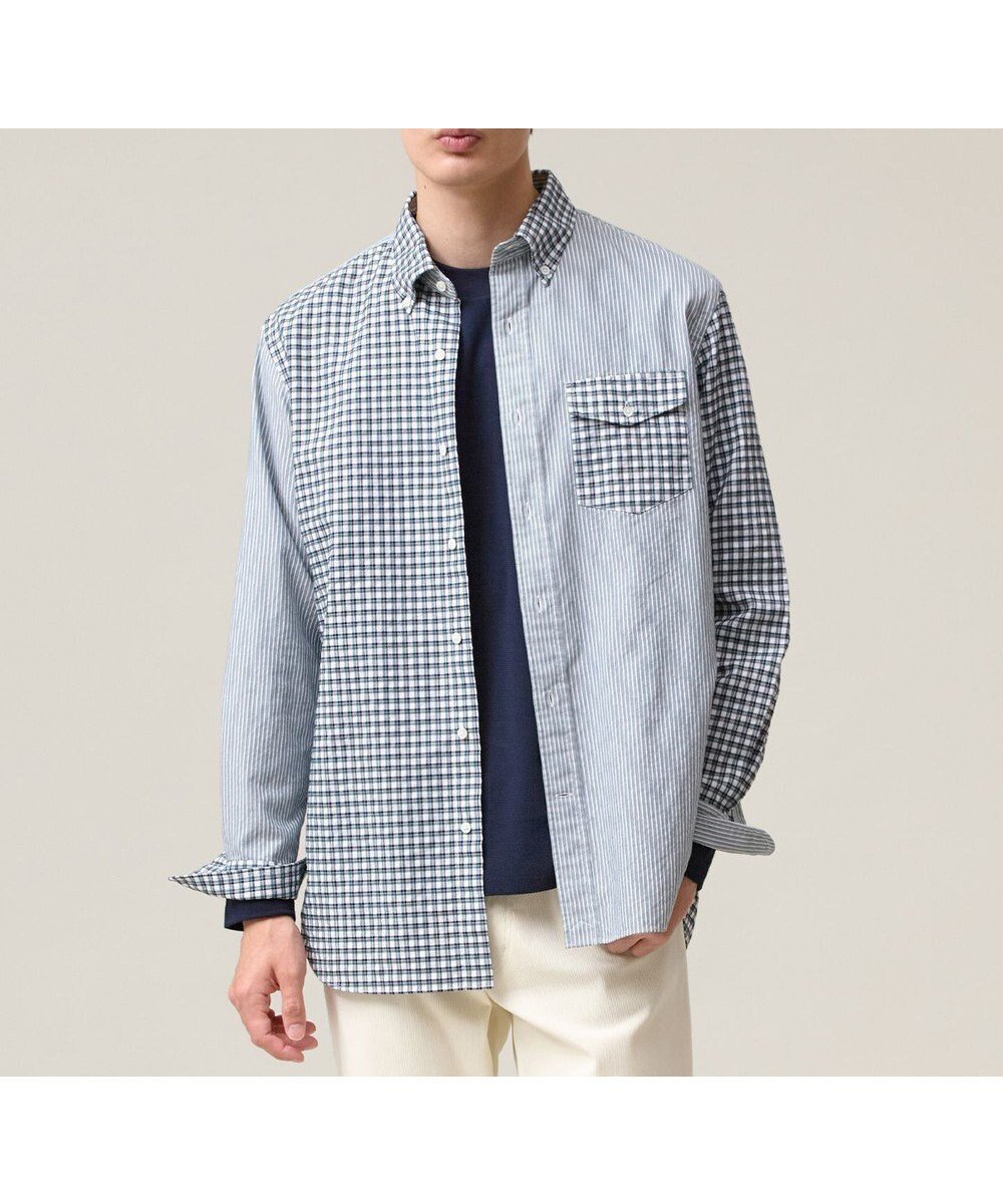 【ジェイ プレス/J.PRESS / MEN】のガーメントダイオックスフォード シャツ / B.D . インテリア・キッズ・メンズ・レディースファッション・服の通販 founy(ファニー) 　ファッション　Fashion　メンズファッション　Fashion for Men　トップス・カットソー　Cut & Sew Tops　メンズシャツ　Shirts　クラシック　Classic, Timeless Style　ストライプ　Stripe, Striped Pattern　チェック　Check, Plaid, Tartan　ドレス　Dress, One-Piece　フィット　Fit, Slim Fit　エレガント 上品　Elegant　A/W・秋冬　Autumn/Winter　ダークグリーン系7|ID: prp329100004698497 ipo3291000000034364626