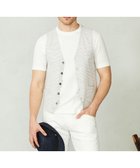 【ジョセフ アブード/JOSEPH ABBOUD / MEN】の【軽い/洗える】スラブギマボーダーニットベスト ライトグレー系1|ID: prp329100004698509 ipo3291000000034576129