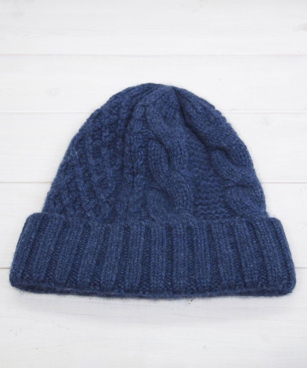 【石田製帽/ISHIDASEIBOU】の〈新色追加!〉カシミヤニット アラン編みワッチN ニット帽 インテリア・キッズ・メンズ・レディースファッション・服の通販 founy(ファニー) 　ファッション　Fashion　レディースファッション　Fashion for Women　トップス・カットソー　Cut & Sew Tops　ニット　Knit Tops & Sweaters　キャップ&ハット　Hats & Caps　キャップ　Cap, Baseball Cap　シンプル　Simple, Minimal　フォルム　Silhouette, Form　ベーシック　Basic, Essential　帽子　Hat, Headwear　ネイビーミックス|ID: prp329100004698561 ipo3291000000034231641