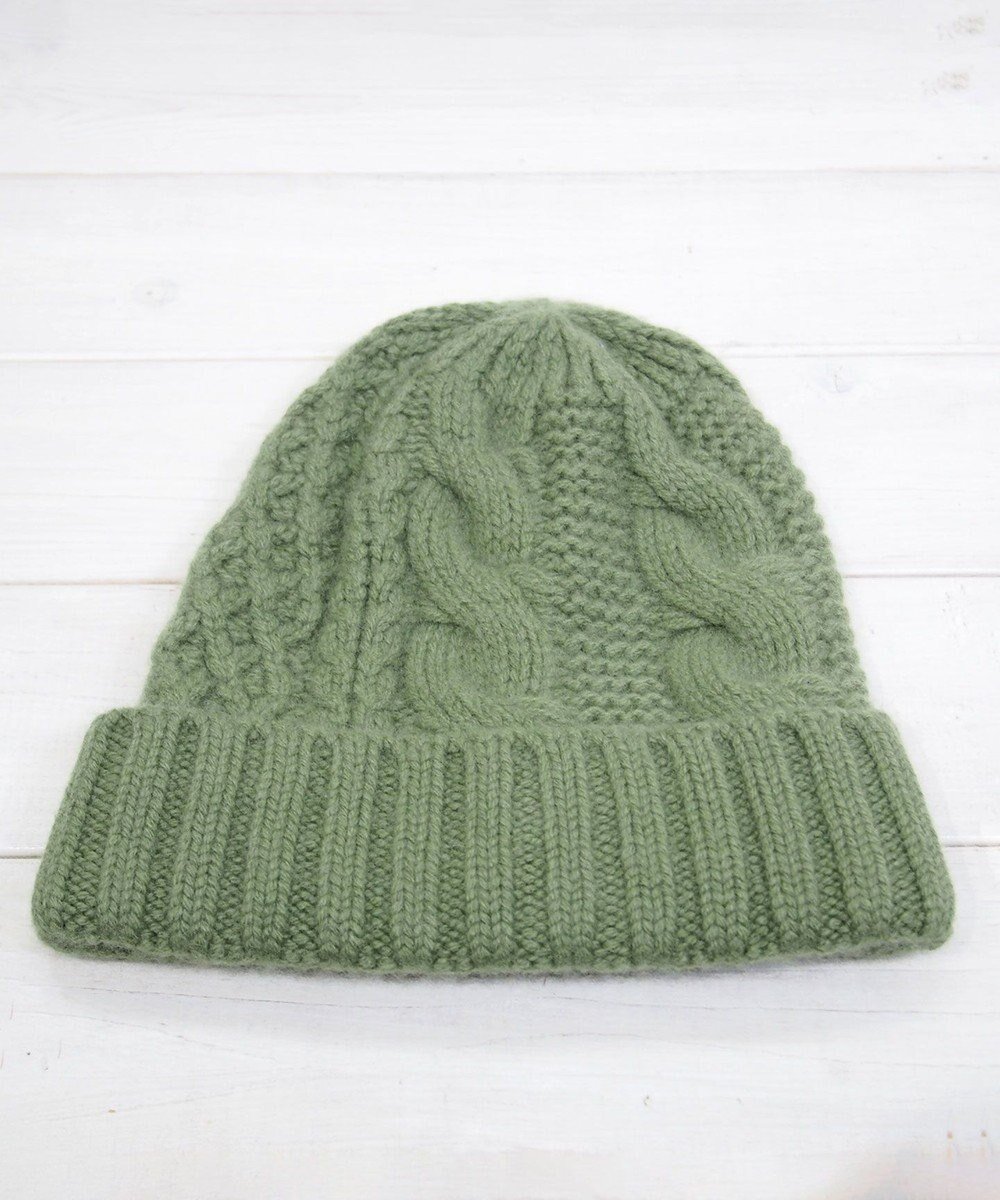 【石田製帽/ISHIDASEIBOU】の〈新色追加!〉カシミヤニット アラン編みワッチN ニット帽 インテリア・キッズ・メンズ・レディースファッション・服の通販 founy(ファニー) 　ファッション　Fashion　レディースファッション　Fashion for Women　トップス・カットソー　Cut & Sew Tops　ニット　Knit Tops & Sweaters　キャップ&ハット　Hats & Caps　キャップ　Cap, Baseball Cap　シンプル　Simple, Minimal　フォルム　Silhouette, Form　ベーシック　Basic, Essential　帽子　Hat, Headwear　ライトグリーン|ID: prp329100004698561 ipo3291000000034231642