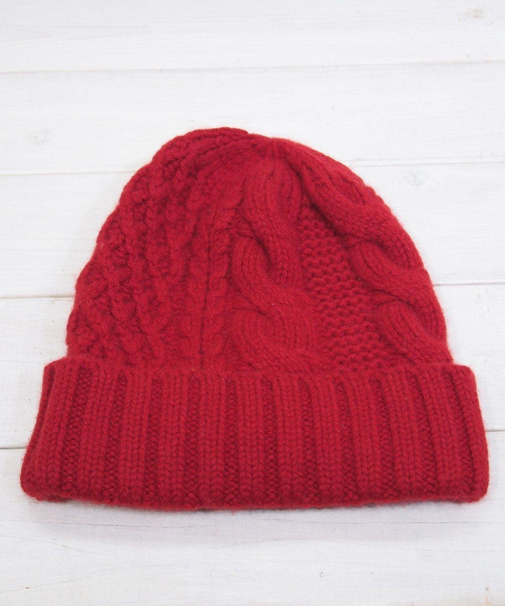 【石田製帽/ISHIDASEIBOU】の〈新色追加!〉カシミヤニット アラン編みワッチN ニット帽 インテリア・キッズ・メンズ・レディースファッション・服の通販 founy(ファニー) 　ファッション　Fashion　レディースファッション　Fashion for Women　トップス・カットソー　Cut & Sew Tops　ニット　Knit Tops & Sweaters　キャップ&ハット　Hats & Caps　キャップ　Cap, Baseball Cap　シンプル　Simple, Minimal　フォルム　Silhouette, Form　ベーシック　Basic, Essential　帽子　Hat, Headwear　レッド|ID: prp329100004698561 ipo3291000000034231647