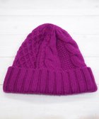 【石田製帽/ISHIDASEIBOU】の〈新色追加!〉カシミヤニット アラン編みワッチN ニット帽 バイオレット|ID: prp329100004698561 ipo3291000000034231652