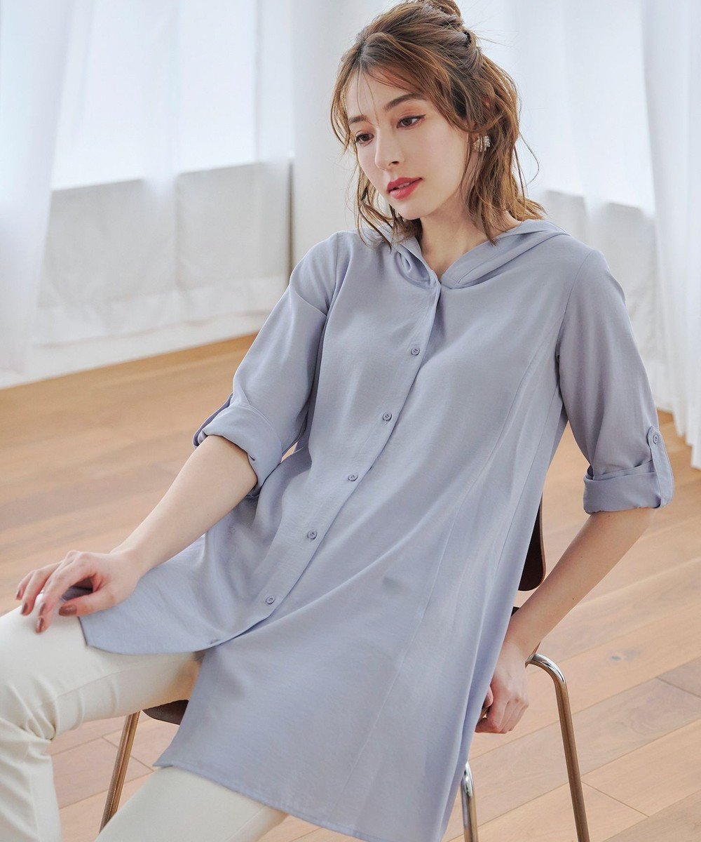 【ティアクラッセ/Tiaclasse】の麻調パーカーチュニックブラウス インテリア・キッズ・メンズ・レディースファッション・服の通販 founy(ファニー) 　ファッション　Fashion　レディースファッション　Fashion for Women　トップス・カットソー　Cut & Sew Tops　シャツ・ブラウス・オフィスカジュアル　Elegant Blouses & Button-Ups　レディースパーカー・カジュアルフーディー　Casual Hoodies & Sweatshirts　ウォッシャブル　Machine Washable　春　Spring　洗える　Machine Washable　カーディガン　Cardigan, Knitwear　シンプル　Simple, Minimal　チュニック　Tunic, Long Top　長袖　Long Sleeve, Full Sleeve　パーカー　Hoodie, Parka　フレア　Flare, Flared　ポケット　Pocket, Pocket Detail　無地　Plain, Solid Color　リネン　Linen, Linen Fabric　ロング　Long, Long-Length　ロールアップ　Roll-Up, Cuffed Hem　S/S・春夏　SS, Spring/Summer, Warm Season　再入荷　Restock / Back in Stock　夏　Summer　エレガント 上品　Elegant　新作・新入荷　New Arrivals / New In　サックス|ID: prp329100004698591 ipo3291000000036293525