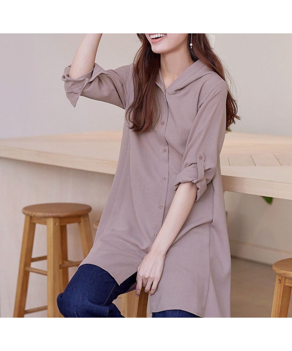 【ティアクラッセ/Tiaclasse】の麻調パーカーチュニックブラウス インテリア・キッズ・メンズ・レディースファッション・服の通販 founy(ファニー) 　ファッション　Fashion　レディースファッション　Fashion for Women　トップス・カットソー　Cut & Sew Tops　シャツ・ブラウス・オフィスカジュアル　Elegant Blouses & Button-Ups　レディースパーカー・カジュアルフーディー　Casual Hoodies & Sweatshirts　ウォッシャブル　Machine Washable　春　Spring　洗える　Machine Washable　カーディガン　Cardigan, Knitwear　シンプル　Simple, Minimal　チュニック　Tunic, Long Top　長袖　Long Sleeve, Full Sleeve　パーカー　Hoodie, Parka　フレア　Flare, Flared　ポケット　Pocket, Pocket Detail　無地　Plain, Solid Color　リネン　Linen, Linen Fabric　ロング　Long, Long-Length　ロールアップ　Roll-Up, Cuffed Hem　S/S・春夏　SS, Spring/Summer, Warm Season　再入荷　Restock / Back in Stock　夏　Summer　エレガント 上品　Elegant　新作・新入荷　New Arrivals / New In　モカ|ID: prp329100004698591 ipo3291000000036293526