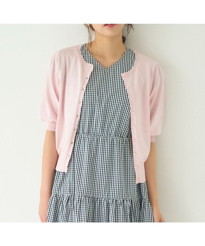 【フェルゥ/Feroux】の【接触冷感・UVカット】ハーフスリーブ カーディガン インテリア・キッズ・メンズ・レディースファッション・服の通販 founy(ファニー) https://founy.com/ ファッション Fashion レディースファッション Fashion for Women トップス・カットソー Cut & Sew Tops カーディガン・羽織り Layered Style Cardigans カーディガン Cardigan, Knitwear コンパクト Compact, Small Size シンプル Simple, Minimal スリーブ Sleeve, Long Sleeve / Short Sleeve ハーフ Half, Half-Length パール Pearl, Pearl Accent エレガント 上品 Elegant 今季 This Season, Current Season 夏 Summer 春 Spring S/S・春夏 SS, Spring/Summer, Warm Season |ID: prp329100004698595 ipo3291000000034757503