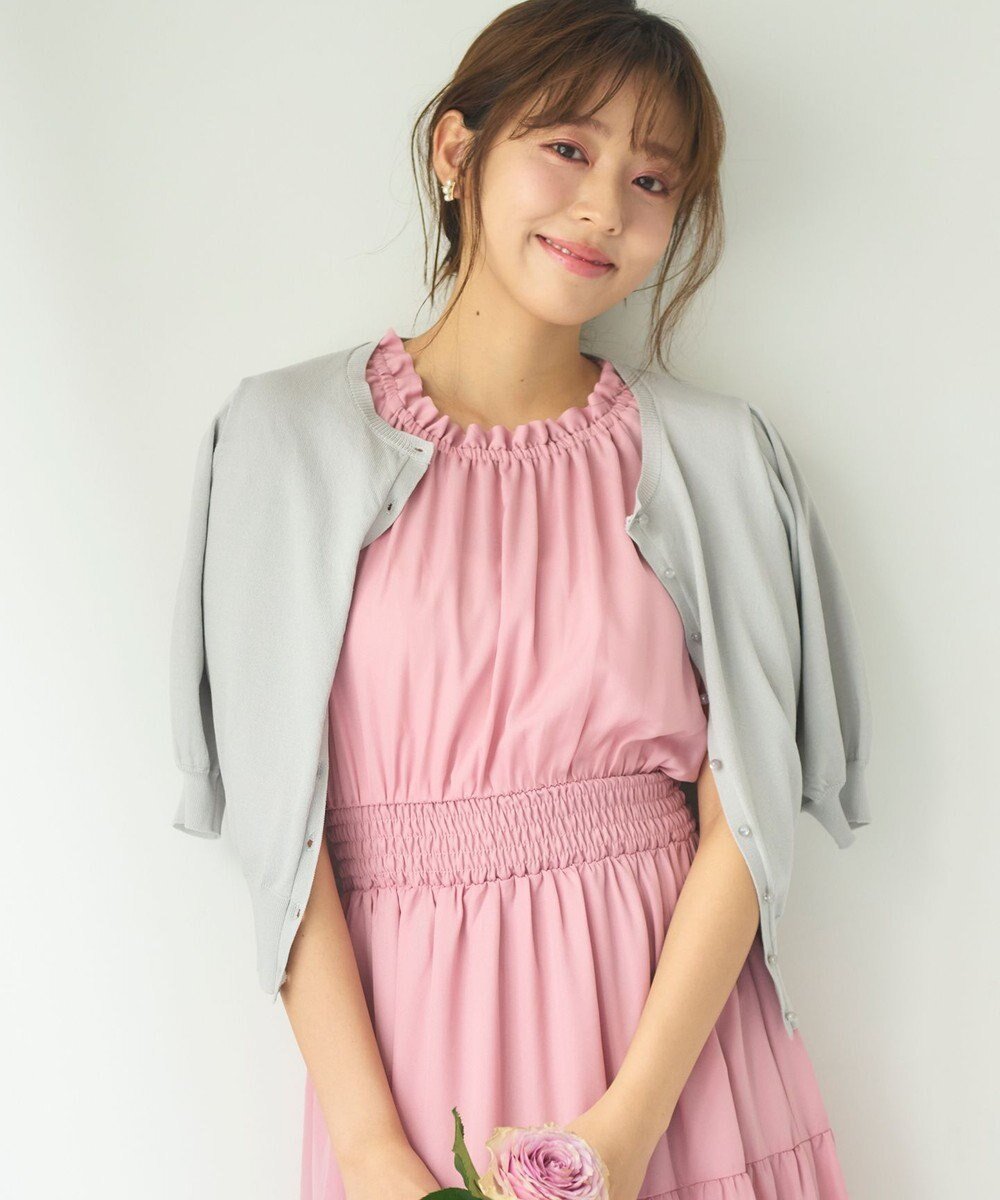 【フェルゥ/Feroux】の【接触冷感・UVカット】ハーフスリーブ カーディガン インテリア・キッズ・メンズ・レディースファッション・服の通販 founy(ファニー) ファッション Fashion レディースファッション Fashion for Women トップス・カットソー Cut & Sew Tops カーディガン・羽織り Layered Style Cardigans カーディガン Cardigan, Knitwear コンパクト Compact, Small Size シンプル Simple, Minimal スリーブ Sleeve, Long Sleeve / Short Sleeve ハーフ Half, Half-Length パール Pearl, Pearl Accent エレガント 上品 Elegant 今季 This Season, Current Season 夏 Summer 春 Spring S/S・春夏 SS, Spring/Summer, Warm Season スカイブルー系|ID: prp329100004698595 ipo3291000000034757510