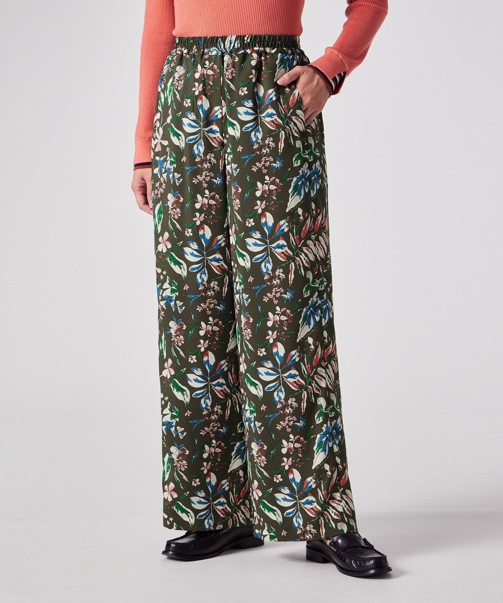 【ポール スミス/Paul Smith】のNumber Floral ワイドパンツ インテリア・キッズ・メンズ・レディースファッション・服の通販 founy(ファニー) 　ファッション　Fashion　レディースファッション　Fashion for Women　パンツ　Pants & Trousers　シンプル　Simple, Minimal　プリント　Print, Printed Pattern　リラックス　Relax, Relaxed Fit　リーフ　Leaf, Botanical Leaf　ワイド　Wide, Wide Fit　夏　Summer　S/S・春夏　SS, Spring/Summer, Warm Season　A/W・秋冬　Autumn/Winter　カーキ|ID: prp329100004698607 ipo3291000000035854903