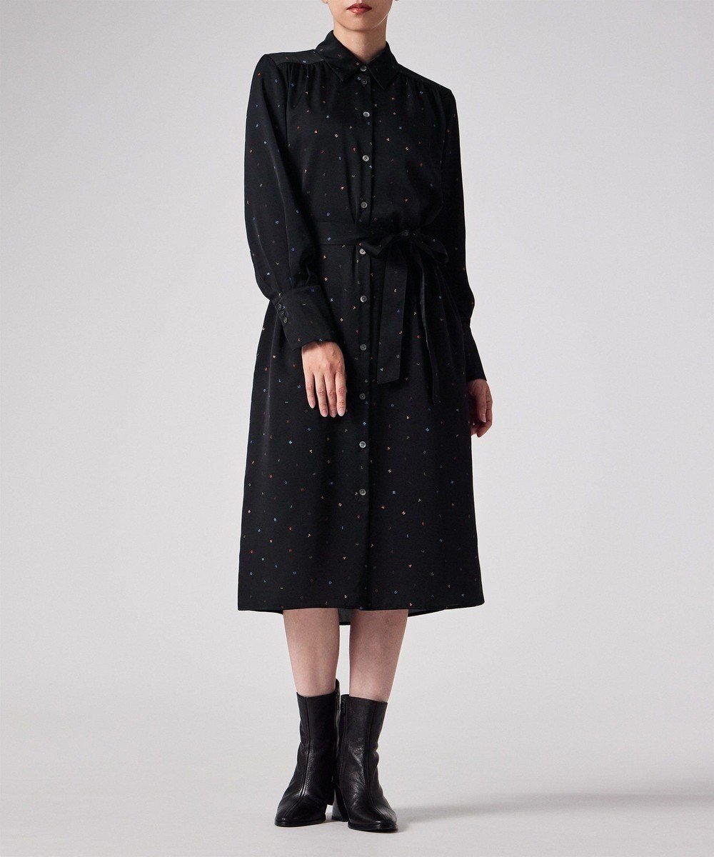 【ポール スミス/Paul Smith】のPS Stamp シャツワンピース インテリア・キッズ・メンズ・レディースファッション・服の通販 founy(ファニー) ファッション Fashion レディースファッション Fashion for Women ワンピース Dresses シャツワンピース / 1枚で着映えコーデ Shirt Dresses とろみ Fluid, Flowy Fabric エレガント 上品 Elegant サテン Satin, Glossy Fabric ストレート Straight, Straight Cut モチーフ Motif, Design Theme リラックス Relax, Relaxed Fit 夏 Summer S/S・春夏 SS, Spring/Summer, Warm Season A/W・秋冬 Autumn/Winter ブラック|ID: prp329100004698610 ipo3291000000034018446