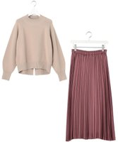 【エニィ スィス/any SiS】の【2SET・洗える】ボリューム ニット×プリーツ スカート 人気、トレンドファッション・服の通販 founy(ファニー) ファッション Fashion レディースファッション Fashion for Women セットアップ Matching Sets スカート・ミニ/ミディ/マキシ Skirts / Mini, Midi & Maxi Skirts スカート Skirts プリーツスカート / 上品フェミニンスタイル Pleated Skirts エレガント 上品 Elegant 洗える Machine Washable サテン Satin, Glossy Fabric スリット Slit, Slit Detail スリーブ Sleeve, Long Sleeve / Short Sleeve セットアップ Set-Up, Coordinated Outfit トレンド Trend, Trending Now バランス Balance, Style Balance プリーツ Pleats, Pleated ミドル Middle Length, Mid Height A/W・秋冬 Autumn/Winter 新作・新入荷 New Arrivals / New In |ID:prp329100004698618