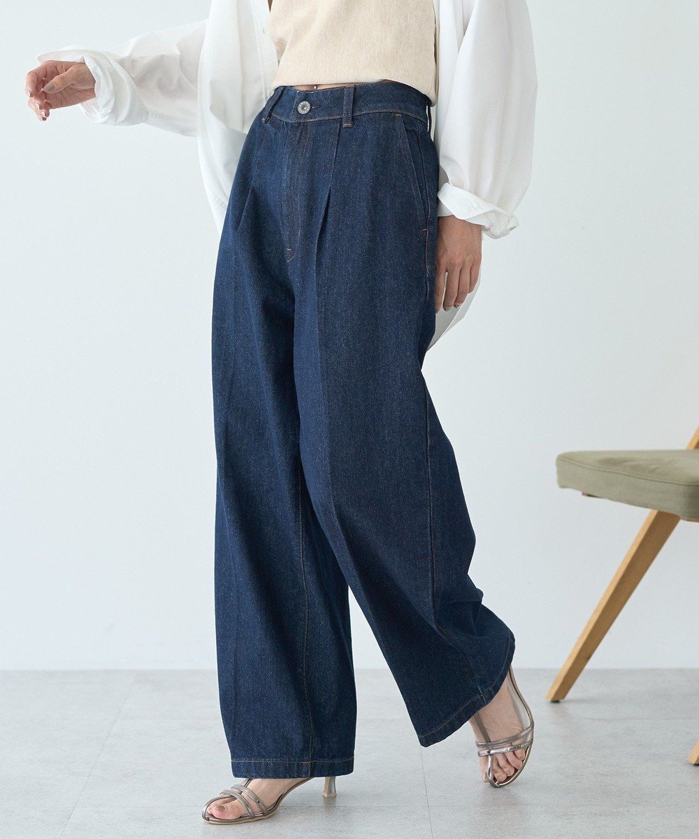 【アメリカンホリック/AMERICAN HOLIC】のタックワイドデニム インテリア・キッズ・メンズ・レディースファッション・服の通販 founy(ファニー) ファッション Fashion レディースファッション Fashion for Women パンツ Pants & Trousers デニムパンツ・ジーンズ・美脚デニム Denim Jeans & Pants スタイリッシュ Stylish, Fashionable スラックス Slacks, Dress Pants センター Center, Center Line デニム Denim, Jeans Material フォルム Silhouette, Form ポケット Pocket, Pocket Detail ロング Long, Long-Length ワイド Wide, Wide Fit A/W・秋冬 Autumn/Winter おすすめ Recommended / Our Picks One Wash|ID: prp329100004698637 ipo3291000000035626719