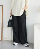 【グリーンパークス/Green Parks】の楽ちんプリーツワイドパンツ Black|ID: prp329100004698643 ipo3291000000033928839