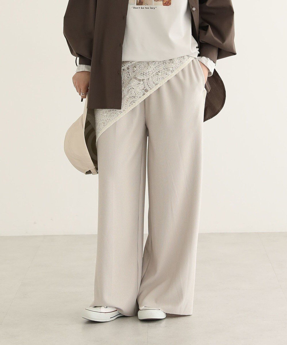 【グリーンパークス/Green Parks】の楽ちんプリーツワイドパンツ インテリア・キッズ・メンズ・レディースファッション・服の通販 founy(ファニー) 　ファッション　Fashion　レディースファッション　Fashion for Women　パンツ　Pants & Trousers　ポケット　Pocket, Pocket Detail　ワイド　Wide, Wide Fit　エレガント 上品　Elegant　楽ちん　Easy Fit, Comfortable　A/W・秋冬　Autumn/Winter　Ecru|ID: prp329100004698643 ipo3291000000033928841