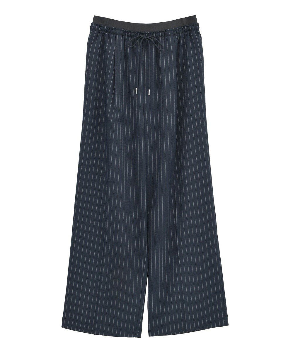 【グリーンパークス/Green Parks】のウエストレイヤードワイドパンツ インテリア・キッズ・メンズ・レディースファッション・服の通販 founy(ファニー) 　ファッション　Fashion　レディースファッション　Fashion for Women　パンツ　Pants & Trousers　ギャザー　Gathered, Ruffled　ストライプ　Stripe, Striped Pattern　ダブル　Double, Double-Breasted　チェック　Check, Plaid, Tartan　トレンド　Trend, Trending Now　ポケット　Pocket, Pocket Detail　ロング　Long, Long-Length　ワイド　Wide, Wide Fit　A/W・秋冬　Autumn/Winter　Stripe Navy|ID: prp329100004698646 ipo3291000000036087168