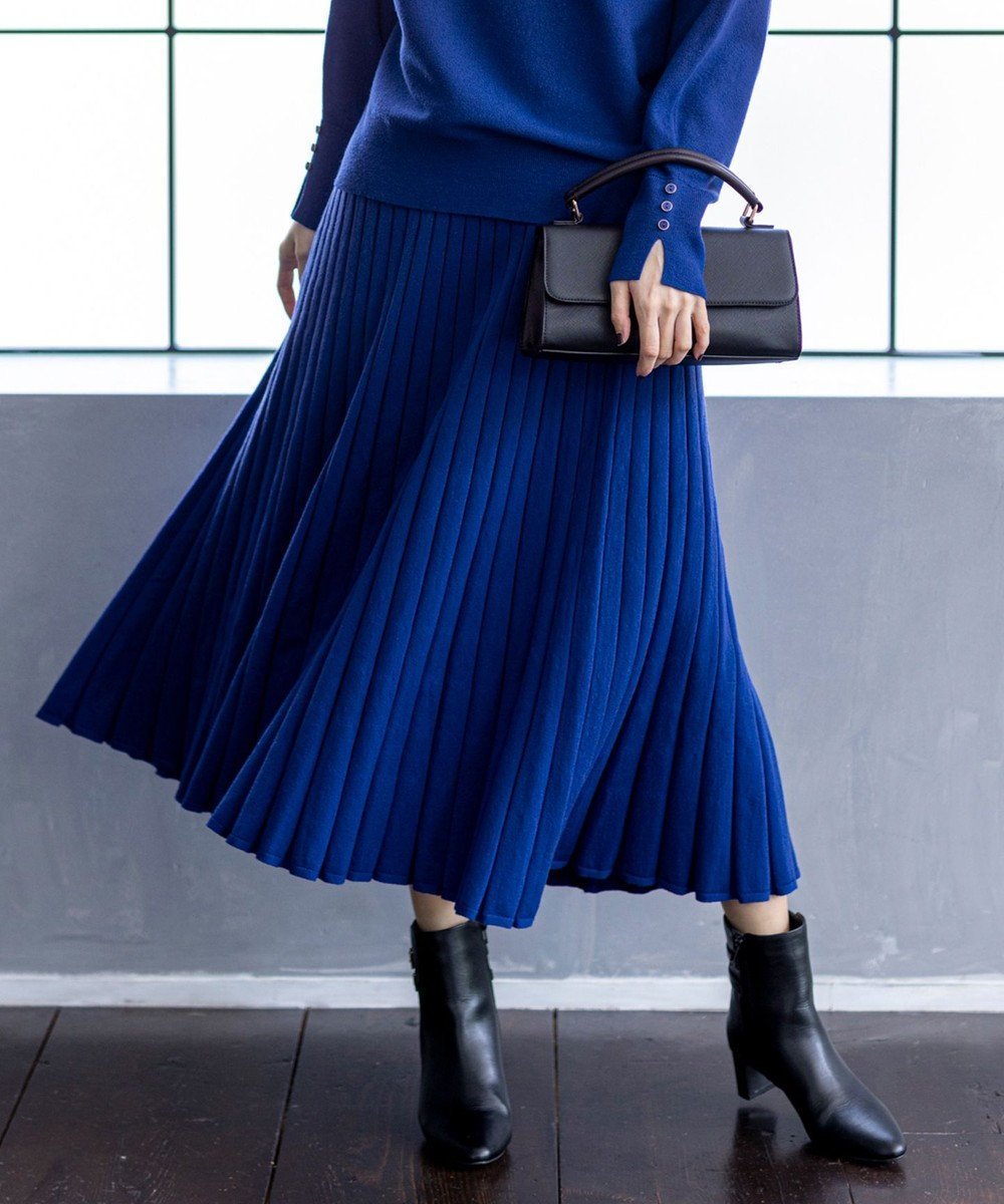 【エニィ スィス/any SiS】のCICA加工 ニット フレア スカート インテリア・キッズ・メンズ・レディースファッション・服の通販 founy(ファニー) 　ファッション　Fashion　レディースファッション　Fashion for Women　スカート　Skirts　Aライン・フレアスカート　A-Line & Flared Skirts　軽量　Lightweight, Ultra Light　シルバー　Silver, Metallic Silver　ジャケット　Jacket, Outerwear　ストレッチ　Stretch, Stretchy Fabric　セットアップ　Set-Up, Coordinated Outfit　タイトスカート　Pencil Skirt, Tight Skirt　フェミニン　Feminine, Girly　フリル　Frill, Ruffle　フレア　Flare, Flared　プリーツ　Pleats, Pleated　ボトルネック　Bottle Neck, Mock Neck　楽ちん　Easy Fit, Comfortable　A/W・秋冬　Autumn/Winter　おすすめ　Recommended / Our Picks　新作・新入荷　New Arrivals / New In　ブルー|ID: prp329100004698659 ipo3291000000035607020