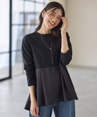 【エニー/ANY】の【WEB限定】サテンコンビペプラムカットソー ブラック|ID: prp329100004698669 ipo3291000000033928947