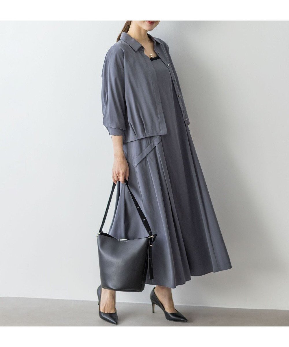 【組曲/KUMIKYOKU】の【WEB限定】バウンディングシャーティングキャミ ワンピース 人気、トレンドファッション・服の通販 founy(ファニー) 　ファッション　Fashion　レディースファッション　Fashion for Women　ワンピース　Dresses　キャミソールワンピース　Camisole Dresses　インナー　Innerwear　ヴィンテージ　Vintage Style　キャミワンピース　Cami Dress, Slip Dress　スリット　Slit, Slit Detail　ドレープ　Drape, Draping Fabric　長袖　Long Sleeve, Full Sleeve　ポケット　Pocket, Pocket Detail　半袖　Short Sleeve, Half Sleeve　A/W・秋冬　Autumn/Winter　 other-1|ID: prp329100004698710 ipo3291000000033929084