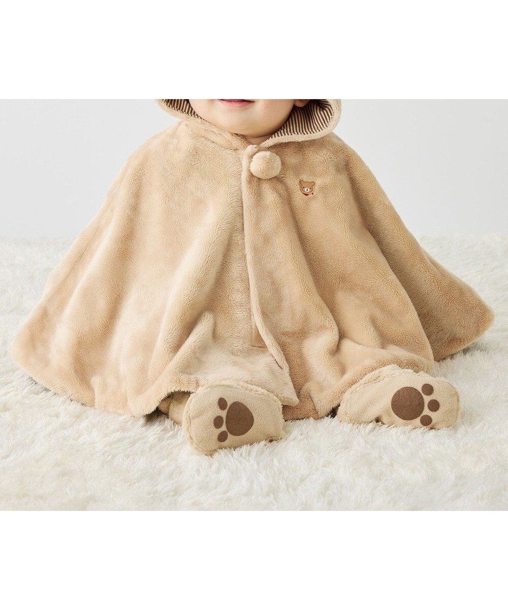 【ミキハウスホットビスケッツ/MIKI HOUSE HOT BISCUITS / KIDS】の【ミキハウス】【70-90cm】 マイクロファー マント インテリア・キッズ・メンズ・レディースファッション・服の通販 founy(ファニー) 　ファッション　Fashion　キッズファッション　Fashion for Kids　アウター　Coat Outerwear /Kids　おすすめ　Recommended / Our Picks　なめらか　Smooth, Silky Texture　ジャケット　Jacket, Outerwear　ダウン　Down, Puffer　ベビー　Baby, Babywear　人気　Popular, Best Seller　A/W・秋冬　Autumn/Winter　防寒　Cold Protection, Winter-Ready　ベージュ|ID: prp329100004700103 ipo3291000000033937944