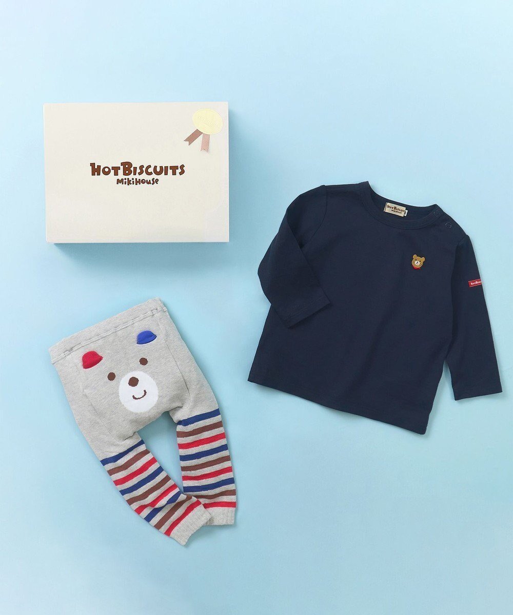 【ミキハウスホットビスケッツ/MIKI HOUSE HOT BISCUITS / KIDS】の長袖Tシャツ&スパッツギフトセット【BOX付き】 人気、トレンドファッション・服の通販 founy(ファニー) 　ファッション　Fashion　キッズファッション　Fashion for Kids　おすすめ　Recommended / Our Picks　カラフル　Colorful Design　ギフト プレゼント　Gift / Present　シンプル　Simple, Minimal　セパレート　Separate, Two-Piece　ベビー　Baby, Babywear　ワンポイント　One Point, Statement Accent　人気　Popular, Best Seller　長袖　Long Sleeve, Full Sleeve　 other-1|ID: prp329100004700115 ipo3291000000034424853