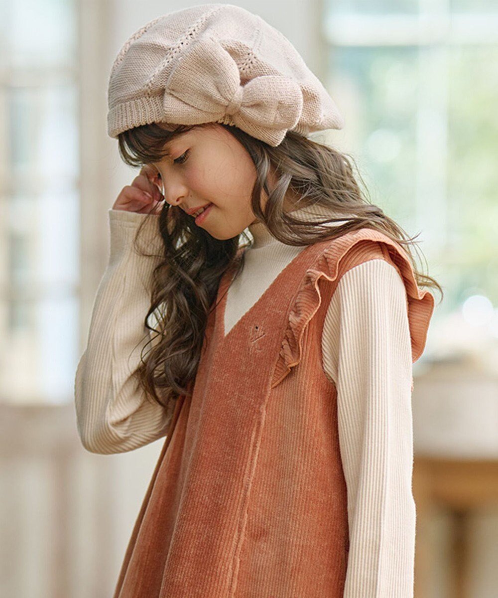 【組曲 / KIDS/KUMIKYOKU】の【Fサイズ】ニットリボンベレー インテリア・キッズ・メンズ・レディースファッション・服の通販 founy(ファニー) 　ファッション　Fashion　キッズファッション　Fashion for Kids　リボン　Ribbon, Bow　冬　Winter / This Winter　帽子　Hat, Headwear　ミルクティー系|ID: prp329100004700122 ipo3291000000034294826