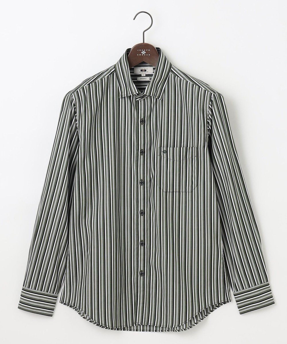 【ジョセフ アブード/JOSEPH ABBOUD / MEN】の【オーガニックコットン・柔らかな肌触り】カラーストライプ シャツ インテリア・キッズ・メンズ・レディースファッション・服の通販 founy(ファニー) 　ファッション　Fashion　メンズファッション　Fashion for Men　トップス・カットソー　Cut & Sew Tops　メンズシャツ　Shirts　インナー　Innerwear　ストライプ　Stripe, Striped Pattern　A/W・秋冬　Autumn/Winter　羽織　Haori, Light Jacket　カーキ系1|ID: prp329100004700138 ipo3291000000033938087