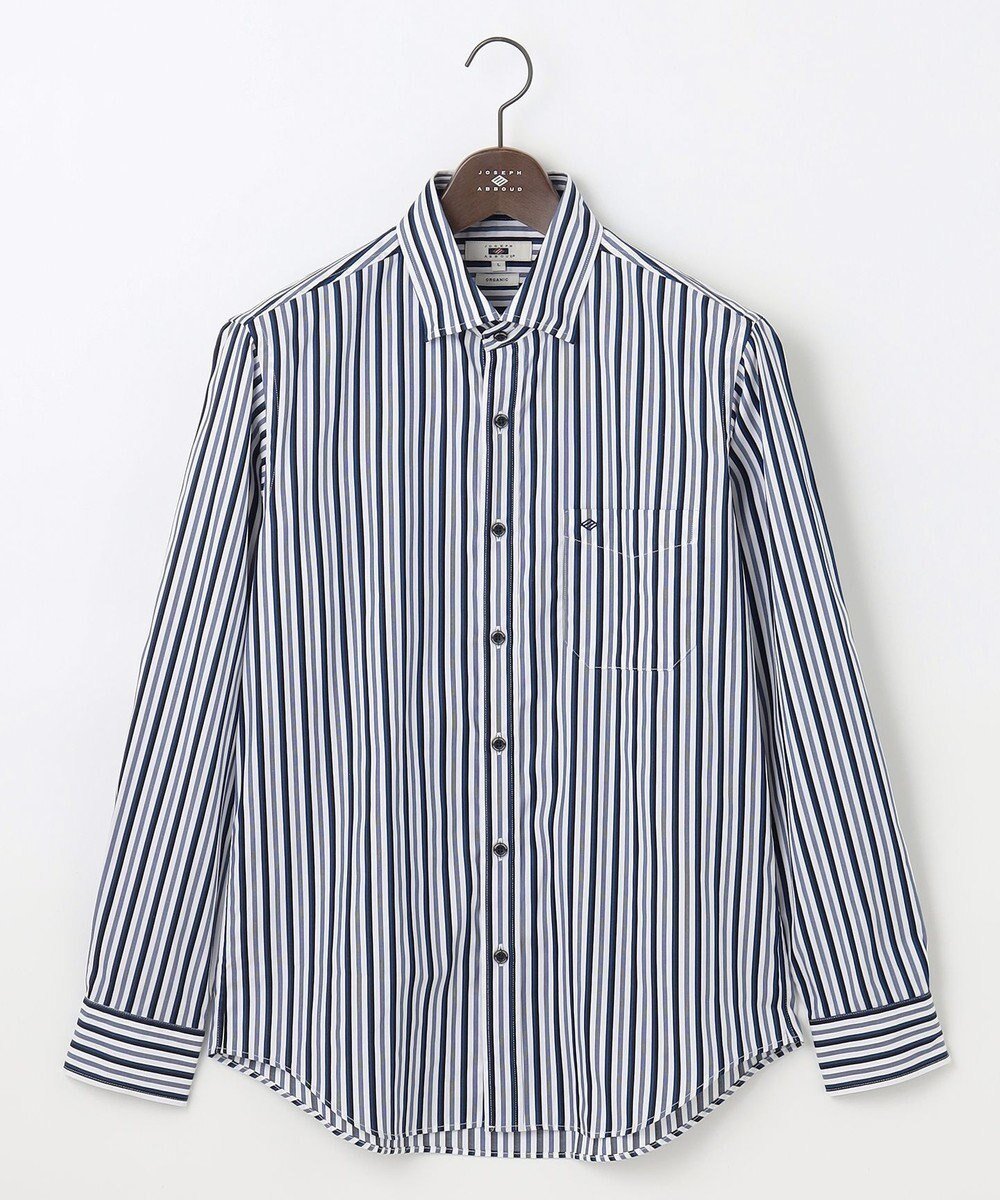 【ジョセフ アブード/JOSEPH ABBOUD / MEN】の【オーガニックコットン・柔らかな肌触り】カラーストライプ シャツ インテリア・キッズ・メンズ・レディースファッション・服の通販 founy(ファニー) 　ファッション　Fashion　メンズファッション　Fashion for Men　トップス・カットソー　Cut & Sew Tops　メンズシャツ　Shirts　インナー　Innerwear　ストライプ　Stripe, Striped Pattern　A/W・秋冬　Autumn/Winter　羽織　Haori, Light Jacket　サックスブルー系1|ID: prp329100004700138 ipo3291000000033938088