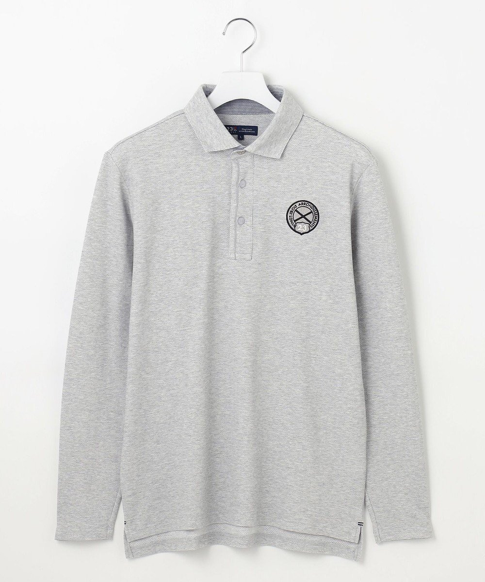 【23区 ゴルフ/23区GOLF / MEN】の【MEN】【UVカット】ハニカムカノコ長袖ポロシャツ インテリア・キッズ・メンズ・レディースファッション・服の通販 founy(ファニー) 　ファッション　Fashion　メンズファッション　Fashion for Men　トップス・カットソー　Cut & Sew Tops　メンズシャツ　Shirts　ポロシャツ / きれいめカジュアルスタイル　Polo Shirts　ゴルフ　Golf　カーディガン　Cardigan, Knitwear　シンプル　Simple, Minimal　ストレッチ　Stretch, Stretchy Fabric　ブルゾン　Blouson, Bomber Jacket　ベスト　Vest, Waistcoat　ポロシャツ　Polo Shirt, Collared Tee　定番　Standard, Basic Item　A/W・秋冬　Autumn/Winter　長袖　Long Sleeve, Full Sleeve　ライトグレー系|ID: prp329100004700142 ipo3291000000033938111