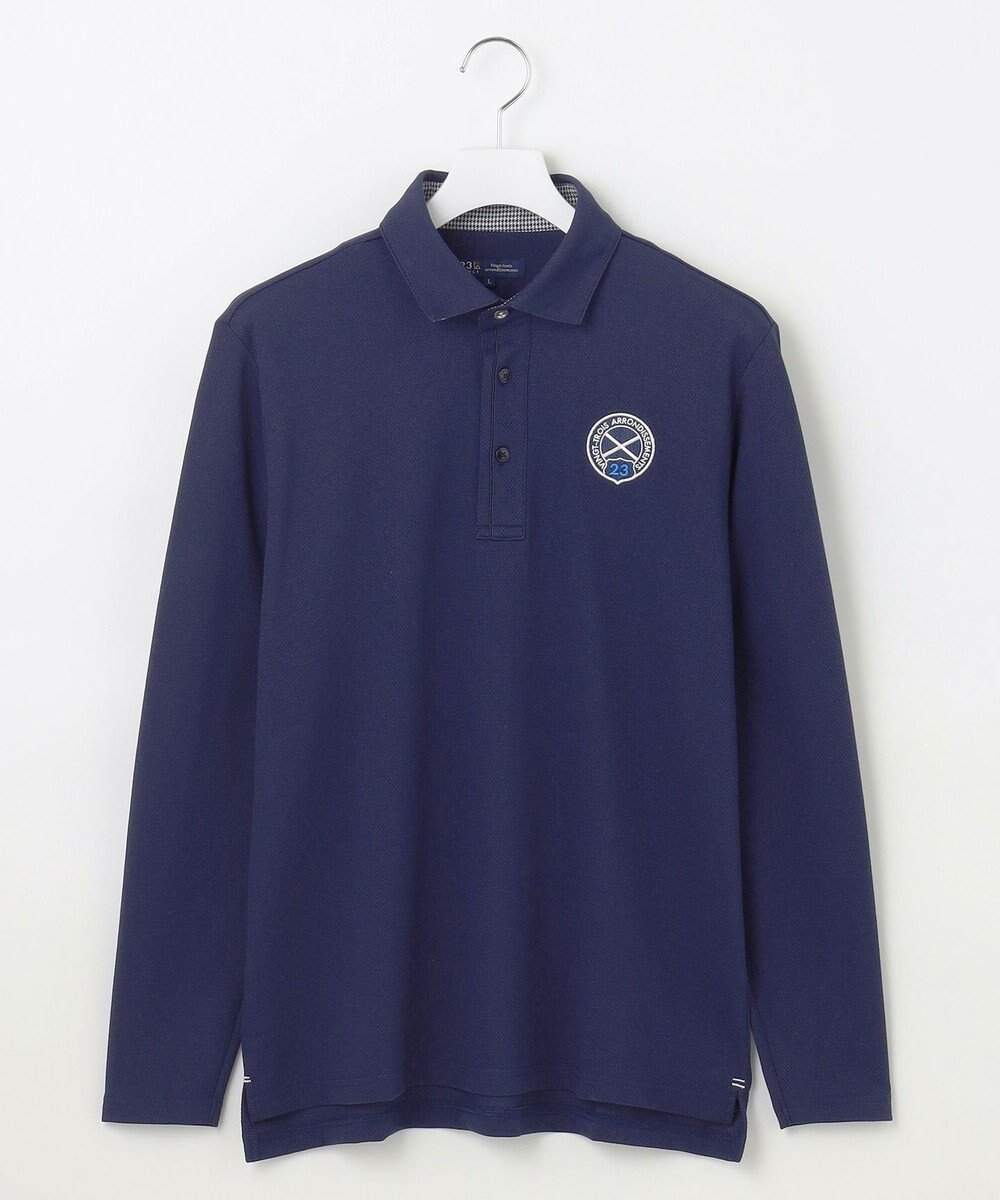 【23区 ゴルフ/23区GOLF / MEN】の【MEN】【UVカット】ハニカムカノコ長袖ポロシャツ インテリア・キッズ・メンズ・レディースファッション・服の通販 founy(ファニー) 　ファッション　Fashion　メンズファッション　Fashion for Men　トップス・カットソー　Cut & Sew Tops　メンズシャツ　Shirts　ポロシャツ / きれいめカジュアルスタイル　Polo Shirts　ゴルフ　Golf　カーディガン　Cardigan, Knitwear　シンプル　Simple, Minimal　ストレッチ　Stretch, Stretchy Fabric　ブルゾン　Blouson, Bomber Jacket　ベスト　Vest, Waistcoat　ポロシャツ　Polo Shirt, Collared Tee　定番　Standard, Basic Item　A/W・秋冬　Autumn/Winter　長袖　Long Sleeve, Full Sleeve　ネイビー系|ID: prp329100004700142 ipo3291000000033938114