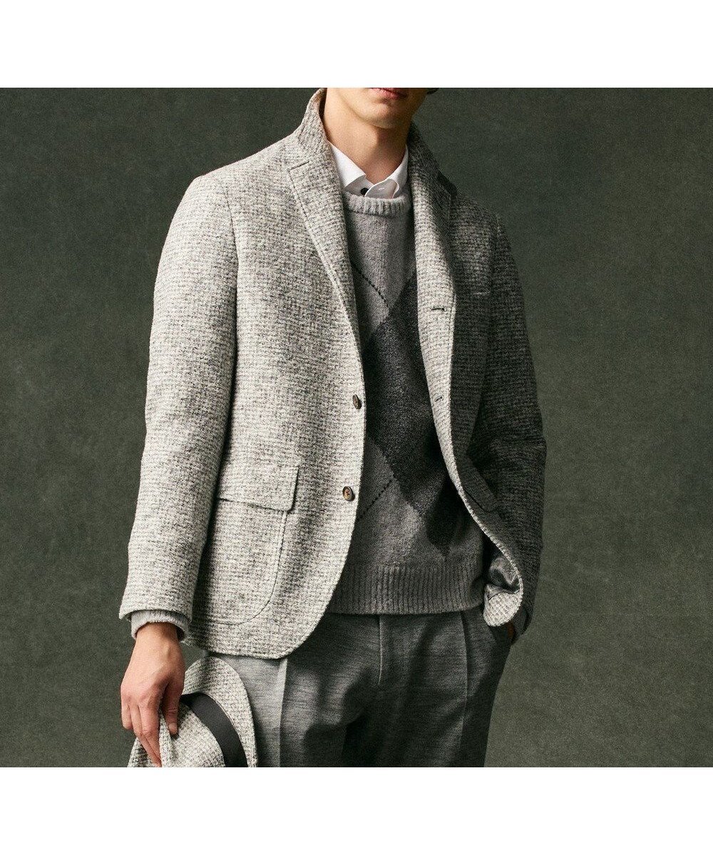 【ジョセフ アブード/JOSEPH ABBOUD / MEN】の【イタリア素材/軽量/ストレッチ】スライバー千鳥 ジャケット インテリア・キッズ・メンズ・レディースファッション・服の通販 founy(ファニー) 　ファッション　Fashion　メンズファッション　Fashion for Men　アウター　Men's Coats Outerwear　テーラードジャケット　Tailored Jackets & Blazers　アンティーク　Antique-Inspired　イタリア　Italy　軽量　Lightweight, Ultra Light　ジャケット　Jacket, Outerwear　ストレッチ　Stretch, Stretchy Fabric　ラグジュアリー　Luxury, Elegant　リアル　Real, Realistic　ワーク　Workwear, Utility Style　A/W・秋冬　Autumn/Winter　おすすめ　Recommended / Our Picks　エレガント 上品　Elegant　ライトグレー系3|ID: prp329100004700147 ipo3291000000033938131