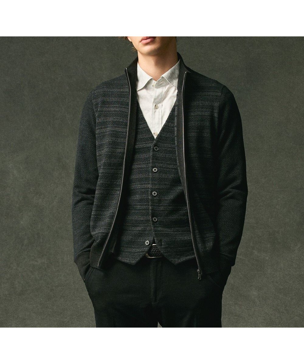 【ジョセフ アブード/JOSEPH ABBOUD / MEN】の【洗える/軽い】シェニールヤーンジャカード ジップ ブルゾン インテリア・キッズ・メンズ・レディースファッション・服の通販 founy(ファニー) 　ファッション　Fashion　メンズファッション　Fashion for Men　トップス・カットソー　Cut & Sew Tops　カーディガン / 羽織り　Cardigans　おすすめ　Recommended / Our Picks　インナー　Innerwear　カーディガン　Cardigan, Knitwear　シンプル　Simple, Minimal　ジップ　Zip, Zipper　ジャカード／ジャガード　Jacquard, Woven Pattern　ジャケット　Jacket, Outerwear　ブルゾン　Blouson, Bomber Jacket　エレガント 上品　Elegant　洗える　Machine Washable　A/W・秋冬　Autumn/Winter　グレー系|ID: prp329100004700171 ipo3291000000033938251
