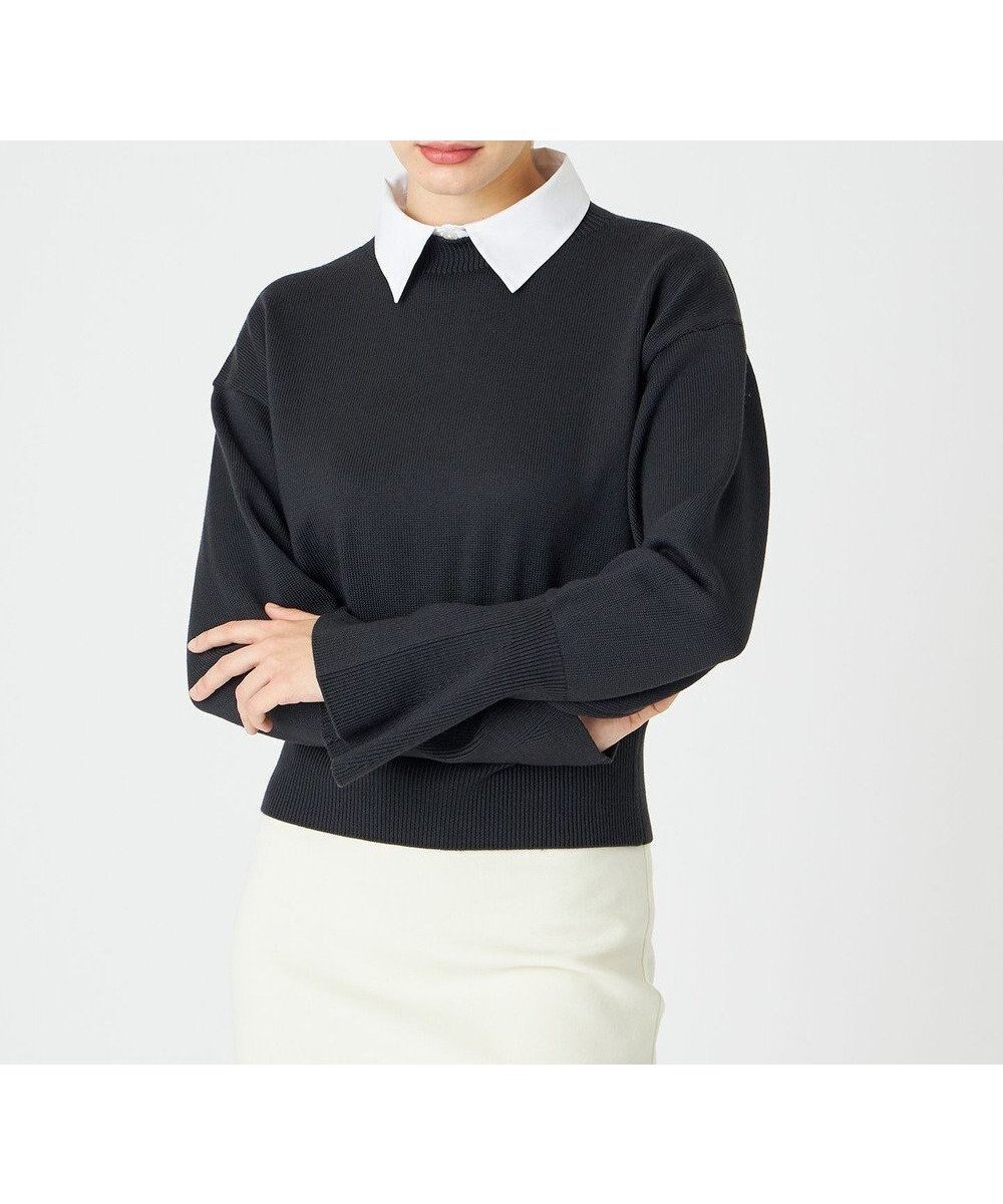【ベイジ,/BEIGE,】の【WEB限定】AMBRE / シャツカラー付きニット インテリア・キッズ・メンズ・レディースファッション・服の通販 founy(ファニー)  ファッション Fashion レディースファッション Fashion for Women トップス・カットソー Cut & Sew Tops ニット Knit Tops & Sweaters シャツ・ブラウス・オフィスカジュアル Elegant Blouses & Button-Ups コンパクト Compact, Small Size セーター Sweater, Knitwear A/W・秋冬 Autumn/Winter Charcoal|ID: prp329100004700232 ipo3291000000034337997