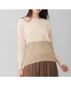 【自由区/JIYU-KU】の【洗える】セミウーステッドウールボートネック ニット ライトベージュ×ベージュ|ID: prp329100004700246 ipo3291000000034484600