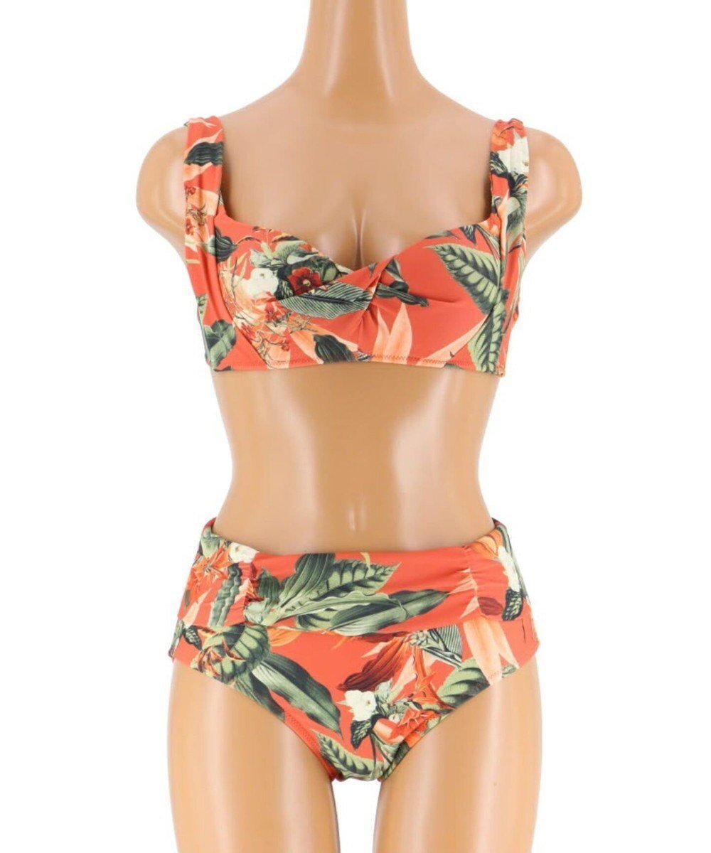 【三愛水着楽園/San-ai Resort】の【SALE】【Coral veil】Lily Garden ノンワイヤーダブルアップ ビキニ M1/M2/L1 インテリア・キッズ・メンズ・レディースファッション・服の通販 founy(ファニー) 　ファッション　Fashion　レディースファッション　Fashion for Women　水着　Swimwear　レディース水着・ビーチウェア　Swimwear & Beachwear　ショーツ　Shorts, Short Pants　ビキニ　Bikini, Two-Piece Swimsuit　ボタニカル　Botanical, Floral Pattern　ボトム　Bottoms, Lower Wear　ラップ　Wrap, Wrap Design　ワイヤー　Wire, Wired Bra　夏　Summer　S/S・春夏　SS, Spring/Summer, Warm Season　水着　Swimsuit, Swimwear　A/W・秋冬　Autumn/Winter　オレンジ|ID: prp329100004700250 ipo3291000000033938644
